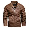 Chaquetas para hombre Bonita chaqueta de cuero de felpa para motocicleta Otoño Invierno europea y americana Guapo Casual Juvenil