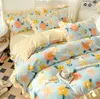 Bedding sets Cartoon Bedding Set Princess Girls Flounce Bed Linen Single Full Queen Size Duvet Cover Flat Sheet 2pc Pillowcases Kit B95E 230726