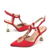 Sandales Chan Design Italien Style Girly Bout Pointu Chaussures De Mariage Et Sac Plein Diamant Décoration Fermeture En Métal Sac 230726