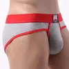 Slip coton naturel hommes slips sous-vêtements Sexy renflement pénis poche mâle culotte taille basse Jockstrap homme Ropa intérieur Hombre