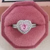 Pierścienie klastra 2023 Trendy Heart S925 Srebrna obrączka panna młoda Zestaw dla kobiet -rocznicowej biżuterii Hurtowa biżuteria
