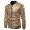 Men's Jackets Men Male Sequined Stylish Slim Long Sleeve Baseball Jacket Coat Zipper Coat Wedding Party Jacket Tuxedo Suit Coat Night Clubwear 230727