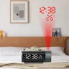 Alimentazione Sveglia a proiezione digitale con temperatura Rotazione di 180° USB Tavolo elettronico Camera da letto Orologi da comodino Funzione snooze da parete 3D