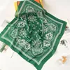 الأوشحة 70 70 سم مربع ساتان ساتان باندانا عداد المدى فولارد Femme Turban Paisley المطبوعة حريرية التفاف