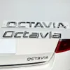 3D CAR Silver Silver for Skoda Octavia Badge Emblem ABS Chrome Logo Auto الخلفية الجذع الملصق 257i