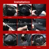 Pour Benz AMG C63S haute qualité cousu à la main anti-dérapant daim noir fil rouge bricolage volant Cover302U