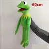 Pluszowe lalki 60 cm 23,6 cala Muppets Kermit Frog Pchaszone zwierzęta Ręka Puppet Baby Boy Toys for Children Birthday Prezent 221111 Drop D Dhjbc