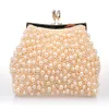 New Fashion Two Chains Women Pearl Evening Bag Clutch Gorgeous Bridal Wedding Party handbag 237Z