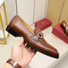 Läder Feragamo Spring Suits and Summer New Moccasin British Shoes High-End Business Formal Lefu Leather Shoes Men's LSYD