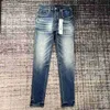Designer en jeans de marque violette pour hommes déchirés en denim réguliers dérangés lavés Old Long Fashion Hole Stack809