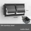 Black Recessed Toilet Tissue Paper Holder All Metal Contruction 304 Stainless Steel Double Wall Bathroom Roll Paper Box T2004253285