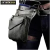 Waist Bags Real Leather Men Multifunction Design Casual Sling Shoulder Messenger Bag Fashion Travel Waist Belt Pack Drop Leg Bag 211-3-g 230727