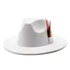 Boinas Mujeres Hombres Lana Sombrero Fedora con Cloche Cinta Caballero Elegante Dama Invierno Otoño Ala ancha Jazz Padrino Sombrero Gorra