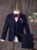 Tute Tuta casual da ragazzo primaverile Giacca sportiva solida Pantaloni Costume da ragazzo di fiori Vestito da cerimonia nuziale per bambini Tuxedo Outfit L129 230726