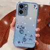 Bling Glitter Plating Flower Soft TPU Falls for iPhone 15 Pro Max 14 Plus 13 12 11 8 7 6 X XR XS Chromed Metallic Crystal Diamond Gradient Luxury Fashion Telefon Back Cover Cover