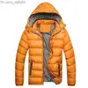 Мужские вниз Parkas 5 Colors Mens Winter Jackets сгущать куртки теплое пальто модное повседневное твердое цветовое теплое пальто M-5XL Z230727