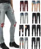 Mens Designer Jeans för herr Black Motorcykeltrenden Long Straight Hole High Street Denim Rippade jeans Miri Jeans Herr Jeans Designer Jeans Knee Skinny Pants Jean 30