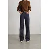 Women's Jeans THE ROW 2023 Spring/Summer High Waist Straight Slender Loose Relaxed Wide Leg Pants