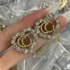 Nouveau Mode Amour Oreille Boucle D'oreille Avec Coeur en forme de Diamant Lettre Célèbre marque Oreille Hoop Boucles D'oreilles Bijoux Lady cadeau avec boîte CGUE6 --33