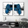 Canvas Paintings Gaming Room Gamepad Abstract Posters and Prints Wall Art Pictures Gamer Gift for Boys Children Room Decor w06