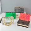 Evening Bags Clear Box Clutch Women New Boutique Woven Knotted Rope Rhinestone Purses and Handbags Wedding Party 230427