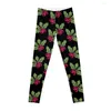 Active Pants Holly Leaf Berry Christmas Holiday Mistletoe Repeat Mönster Vinter Nature Plants Leggings Yoga Pant Women