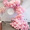 120 pçs Pastel Macaron Rosa Ouro Balão Decoração Pano de Fundo Rosa Ouro 4D Foil Balões Guirlanda Arco Kit Para Festa De Casamento Globo T20238t