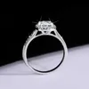 S925 Sterling Silver Moissanite Ring Settings Princess Square Bag Sterling Silver Platinum Proposition Bague de fiançailles en diamant Gemstone Anneaux de mariage pour les femmes