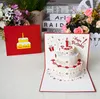 Grußkarten 3d alles Gute zum Geburtstag Kuchen Popup Geschenk für Kinder Mutter mit Umschlag handgefertigte Geschenke SN6243