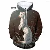 Men's Hoodies 2023 Animal Mink Printed 3D Men Women Cartoon Sweatshirt