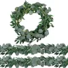 装飾的な花の花輪huadodo 3pack 6 5フィート人工銀ドルユーカリの葉の葉のヴィーヌグリーンf300q