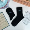 Women Socks Butterfly Embroidery Female Mid-tube Cute Summer Korean Version Sock Skater Sports Couple Kawaii