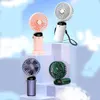 Andra hem Garden Portable Hand Håller Fan Office Desktop Multifunktionella fällbara dubbelhuvuden Liten Electric Fan Portable Air Conditioner 230727