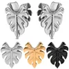 Dental Grills Vankula 2PCS Fashion Leaves Saddle Ear Plugs Tunnels Stainless Steel Earrings Gauges for Ears Expander Body Piercing Jewelry 230727