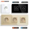 Tappi di alimentazione intelligente Wifi Tuya Smart Fr Wall Socket Crystal Pannello Glass Crystal Outlets France French Wireless Remote Control con Alexa Home HKD230727