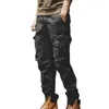 Men's Pants Straight Fit Cargo Versatile Elastic Waistband Multi Pockets Hip Hop Style Slacks With For Everyday