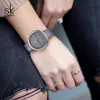 Shengke Fashion Women Watches Black Leather Strap Reloj Mujer New Creative Quartz Watch Women 's Day 선물 #K8044245Z