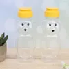 12pcs 240ml Plastic Squeeze Condiment Bottles Bear Shape Honey Sauce Mustard Jam Dispenser 210626300b