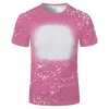 Sublimation Blanc T-shirt Avant Blanchi Polyester À Manches Courtes Tye Dye Tee Tops Pour DIY Impression Par Transfert Thermique Adultes Enfants Tailles j0728