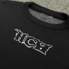 Męskie swetry Nowe Y2K High Street Męskie i damskie ciemne styl spersonalizowany hip -hopowy długi rękaw okrągła szyja Sweter T230727
