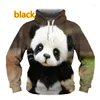 Herrtröjor söta panda 3d tryck hoodie mode djur tröjor casual hip hop tröjor personlighet skjorta