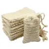 Douche Bain Sisal Savon Sac Naturel Sisal Savon Sac Exfoliant Économiseur Pochette Titulaire 50Pcs1212K