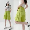 Short femme couleur bonbon femmes été réglable chaîne taille solide S-XXL mode lâche Cargo femme cyclisme Streetwear