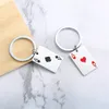 Portachiavi per carte da gioco alla moda Semplice asso di picche Ciondolo in metallo per uomo Zaino per auto Portachiavi Accessori per ciondoli per coppia Regalo