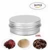 Depolama Kutuları 24 PCS 30ml Gümüş Yuvarlak Alüminyum Metal Tin Vidalı Kavanozlar Taşınabilir Konteyner