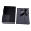 Present Wrap 4st/Lot Rectangular Large Black Bow Hard Paper Box Birthday Mors dag Alla hjärtans läppstift