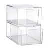 Storage Boxes 2 Pieces Acrylic Container Vanity Dresser Jewelry Organizer Tabletop Clear Box For Makeup Nail Supplies