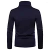 Heren Truien Casual Lange mouw Dieptepunt Shirt Lente Herfst Stretch Basic Effen Slank Tops Heren Thermische Coltrui Skivvy Pullover