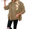 Kvinnors hoodies tröjor Vinter varma rockar Casual Women's Sweatshirt Harajuku Turtleneck Hoodies mjuka varma damer Flanell Pullover Hoodies T230727