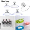 Bath Accessory Set 5Pcs Durable Transparent Kitchen Holder Storage Hanger Screw Wall Rack With Knurled Nut Suction Cup Hook Suckers